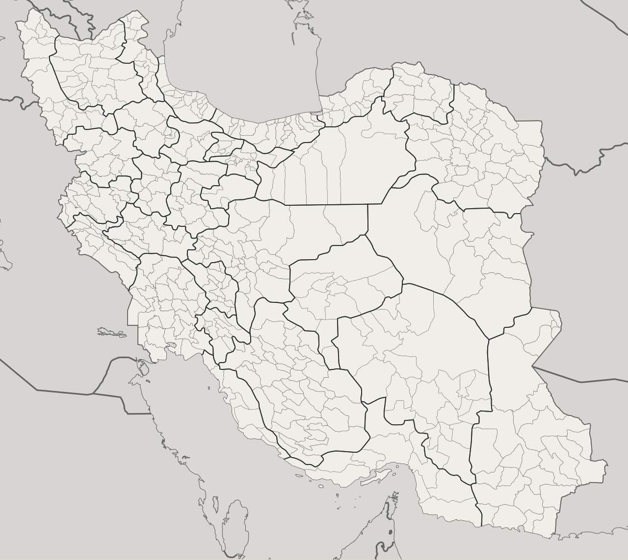 نقشه ایران و تقسیمات شهرستانی برای شبکه نمایندگان سیلا